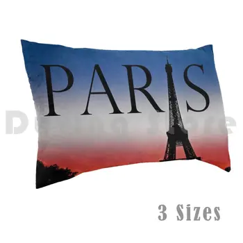 Paryžiaus Eifelio Bokštas Pagalvės užvalkalą Spausdinti 35x50 Eifelio Bokštas Paryžiuje Siluetas Prancūzija prancūzijos Frankas Mėlyna Balta Raudona Vėliava