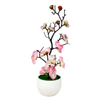 Modeliavimo Bonsai Realus Kovos Su Išnyks Dirbtiniais Šilko Gėlių Netikrą Slyvų Žiedų, Gėlių, Augalų Buveinės Šalies Prekių Dirbtinės Gėlės