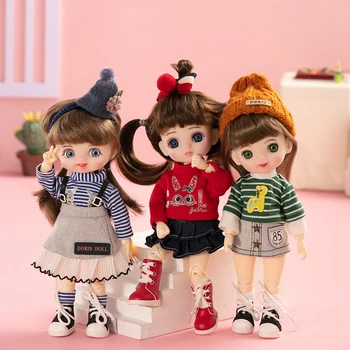 Bjd Doll 1/8 Mini Mielas Mados Drabužiai Tiktų Princesė Makiažas Sąnarių Kilnojamojo Lėlės Žaislų Mergaitėms 0