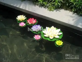 Modeliavimo Gėlių Dirbtinio Šilko Lotus Plūduriuojantis Vandens Sode Žuvų Bakas Dekoro 10vnt/daug