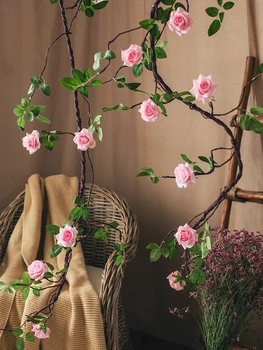 Namų Dekoro Imituojamas Rotango Rose Modeliavimas Gėlės Kalėdų, Vestuvių Dekoravimas Kambarys, Stalo Puošyba, Modernus Nordic Dovanos