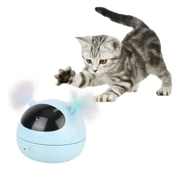 Elektros Robotas Dantį Kačių, Naminių Reikmenys 360 Laipsnių Besisukantis Lazerio Šviesa Funny Cat Stick Plunksnų Smart Kačių Žaislai