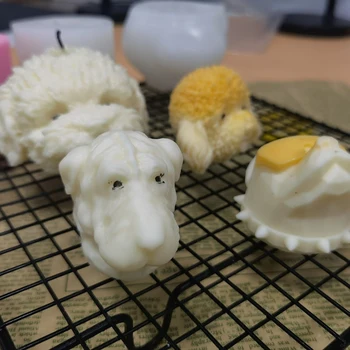 3D Šuo Pagrindinė Žvakė Silikono Formos 
