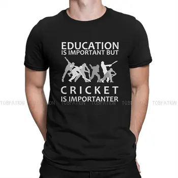 Kriketo Kamuolys Sport 100% Medvilnės TShirts Švietimas yra Svarbus Skiriamasis vyriški Marškinėliai Nauja Tendencija Viršūnes 6XL