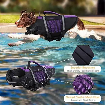 Vasarą Šuo, gelbėjimosi Liemenės Pet Šuniškas Saugos Lifevest maudymosi kostiumėlį Plaukti Liemenė Pagalbos su Aukščiausios Plūdrumas,Atspindintis Šuo maudymosi Kostiumėliai