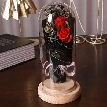 Dirbtinis Amžinos Gėlės LED-Šviesos Spalvinga Rose Motinos Diena Dovana Vestuvių Rožės Puikus Festivalis Namų Dekoro naktinė lempa 0