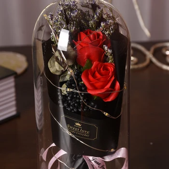 Dirbtinis Amžinos Gėlės LED-Šviesos Spalvinga Rose Motinos Diena Dovana Vestuvių Rožės Puikus Festivalis Namų Dekoro naktinė lempa 2
