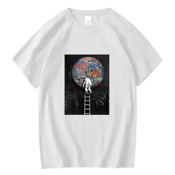 FPACE T-shirt Aukštos Kokybės 100% medvilnės astronautas spausdinimo dizainą, vasaros trumpos rankovės o-kaklo kietas juokingi marškinėliai topai marškinėliai vyrams 1