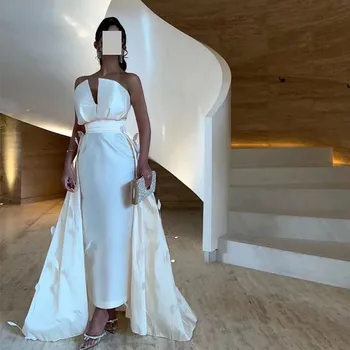Chalatas De Soirée Femme Naujas Stilius 2023 Stebėjimo Apvalkalą Kulkšnies Ilgis Prom Dresses su Overskirts arabų Ponios Dėvėti vakarinę Suknelę