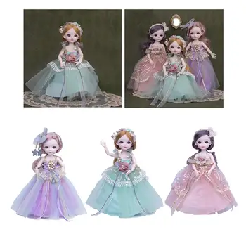 12 colių 1/6 BJD Doll Princesė Mergina, Pilnas Komplektas Makiažas Suknelė 4