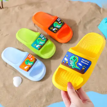 2021 Vaikai Šlepetės Dinozaurų Kūdikių Namų Šlepetės Bamblys Beach Baseinas Skaidres Sandalai Vaikus Namo Šlepetės Minkšta Avalynė Flip Flops