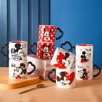 2 vnt. rinkinys Disney Mickey Mouse Keramikos Puodelis Pora Taurės Kūrybos Aksesuarų Mados Vandens Taurė Cartoon Pusryčiai Pieno Puodelis 2
