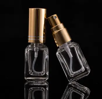 Didmeninė 5ml stiklo kvepalų buteliuką Mini Kelionės Kišenėje tuščia Kvepalai Spray Sample Buteliai su juoda auksas, sidabras dangteliai SN484