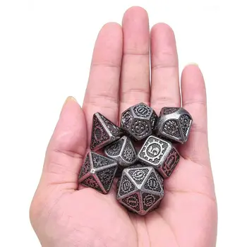 Kauliukai Nustatyti Polyhedral Metalo Kauliukai Metalo DND Kauliukų Rinkinys Tinka Stalo Žaidimai DND Vaidmenų Žaidimas Matematikos Mokymas 4