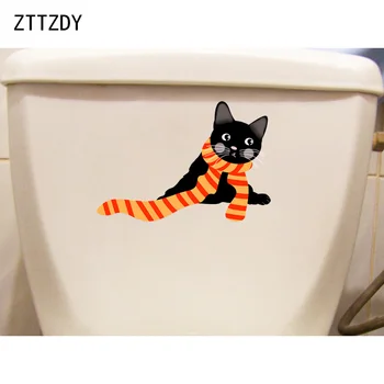 ZTTZDY 23.9*16.4 CM Funny Cat Gyvenimo Miegamojo Sienos Lipdukas Namų Dekoro Tualetas Lipdukas T3-0193