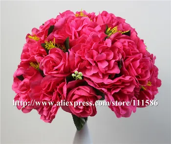 SPR-slyvų 10vnt/daug vestuvių kelių sukelti dirbtinės vestuvių stalo rožių gėlių siena centro gėlių kamuolys apdaila 1