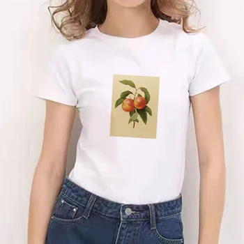 Drabužiai, Marškinėliai, Moteriški Ponios Grafinis Moterų Tee Marškinėliai Persikų Atspausdintas Trumpas Rankovėmis Tee Kawaii Grafinis Womens 2