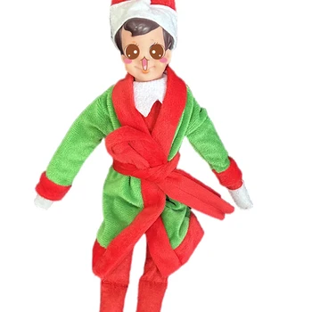 1PC Mini Kalėdų Lentynoje Elf Lėlės Rūbų, Pižamą Skraiste Elf Drabužius Lėlių Kalėdų Kostiumas 5