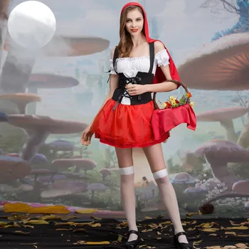 Sexy Moteris Mažai Raudona Jojimo Hood Kostiumai Suaugusiųjų Cosplay Fantasy Žaidimas Uniformas Helovinas Fancy Dress Šalis