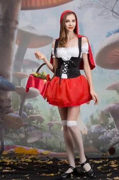 Sexy Moteris Mažai Raudona Jojimo Hood Kostiumai Suaugusiųjų Cosplay Fantasy Žaidimas Uniformas Helovinas Fancy Dress Šalis 2