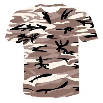 Kamufliažas Taktinis trumpomis Rankovėmis vyriški Quick Dry Kovoti su T-Shirt Karinės Armijos vaiko Marškinėliai Camo Lauko Žygiai, Medžioklės Marškinėliai 1