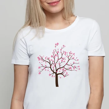 grafinis tees vasaros viršūnes harajuku marškinėlius gėlių meilė, print t-shirt goth vintage marškinėliai moterims medžio moteris estetinės drabužius femme 2