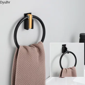 Juodas erdvėje aliuminio lankstymo rankšluosčių žiedas Šiaurės vonios kambarys nematomas rankšluosčių džiovykla dekoratyvinis rankšluosčių žiedas vonios lentyna DyuIhr