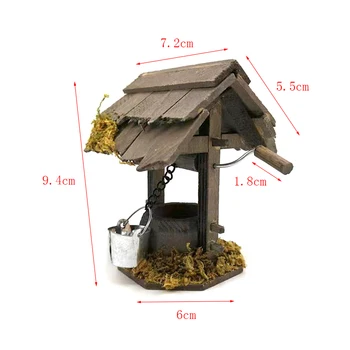Lėlių Miniatiūros Modelis Scena Ratinių Šulinių Lėlės Namų Kieme Dekoro OG011A/B