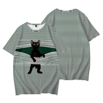 Mados T-shirt Mens 3D Atspausdintas Gyvūnų Cute Kačių Trumpas Rankovės Crewneck Tees Naujas Cool Vasaros Viršūnes Tees Atsitiktinis Harajuku Streetwear 4