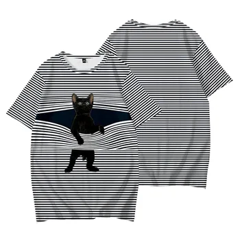 Mados T-shirt Mens 3D Atspausdintas Gyvūnų Cute Kačių Trumpas Rankovės Crewneck Tees Naujas Cool Vasaros Viršūnes Tees Atsitiktinis Harajuku Streetwear 5