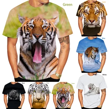Naujausias Mados 3D Spausdinimo Tigras Marškinėlius Cool Trumpas Rankovėmis Marškinėliai Vyrų/Moterų Megztinis Viršūnes Unisex Karštą Vasaros Tees
