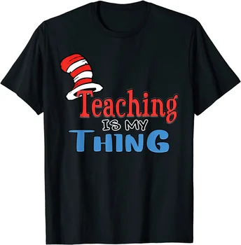 Mokymas yra mano daiktus Dr Mokytojas Raudona Ir Balta Juostele Skrybėlę T-Shirt S-5XL