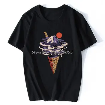 Harajuku Fuji Skonio Ledų Graphic T Shirt Moterims, Vyrams Vasaros Atsitiktinis Topai Marškinėliai Medvilnės Tees Streetwear Negabaritinių