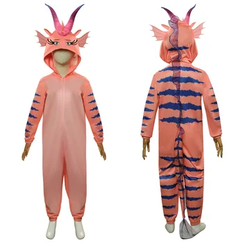 Vaikai Vaikai Sėkmės Drakonas Cosplay Kostiumų Jumpsuit Pižama Sleepwear Kostiumai Helovyno Karnavalas Kostiumas
