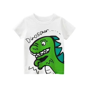 2-9T Mielas Kūdikis, Vaikas, Berniukas Drabužius Dinozaurų Animacinių filmų Marškinėliai Vasaros trumpomis rankovėmis marškinėlius Medvilnės Atsitiktinis Tee Vaikų Drabužiai 0