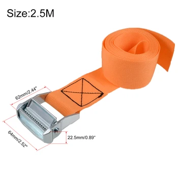 uxcell 2,5 M x 5cm Tvirtinimo Diržas Krovinių pensinis Dirželiai su Cam Lock Sagtis 500Kg Darbo krūvį, Oranžinė 1