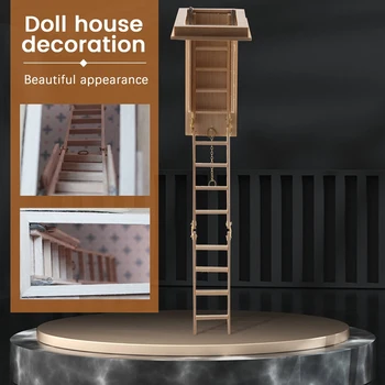 1:12 Lėlių Mini Šiuolaikinės Miniatiūriniai Baldai Lankstymo Palėpės Laiptai Doll House Dekoro 1