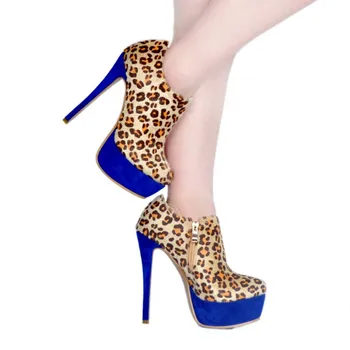 SHOFOO batai,Gražus madingų moterų batai, leopard-print ašutų,14-15 cm aukštakulnį moterų batai, suapvalinti tne siurbliai.