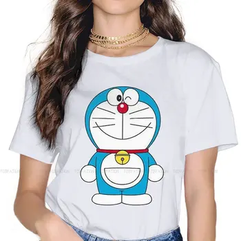 Šypsena Kawaii Merginos, Moterys T-Shirt Doraemon Kawaii Robotas Katė Manga 5XL Blusas Harajuku Atsitiktinis Trumpas Rankovės Derliaus Negabaritinių Viršūnės 0