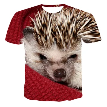 2022 m. Vasaros Vyrų Ežys T-Shirt 3D Spausdinimo Gyvūnų Spausdinti Marškinėliai T-Shirt Mielas Įprotis, Viršuje Vyrų/Moterų Mielas Marškinėliai Negabaritinius