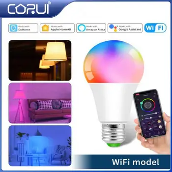 CORUI WiFi/Blue-tooth E27 LED Smart Lemputė RGBCW Spalvinga Pritemdomi Laikmatis Lempos Lemputė Dohome PROGRAMĖLĖ Balsas Kontroliuoti Šalies Apdaila