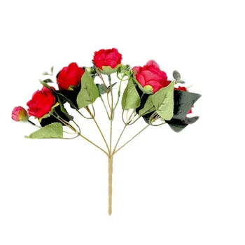 1 Puokštė 5 galvutės, Dirbtinės Gėlės, Bijūnai Arbata, Rožių Rudenį Šilko Netikrą Gėlių 