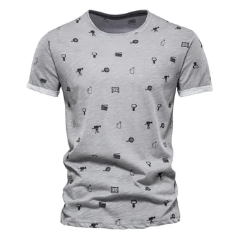 Vyriški Trumpi Rankovėmis marškinėliai 2022 Amoi Medvilnės Geometrinis Spausdinti marškinėliai vyriški Paplūdimio T-shirt 5