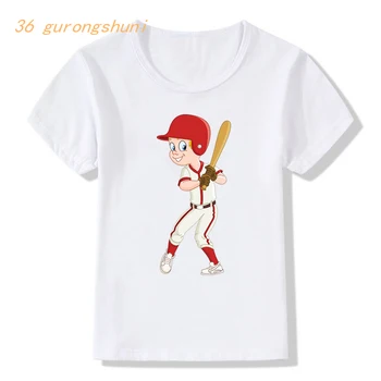 vaikų drabužiai animacinių filmų marškinėliai mergaitėms, drabužiai marškinėlius mergina juokinga beisbolo žaidėjas grafinis t marškinėliai sportui, vaikams drabužiai berniukams 0