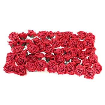 50pcs/daug Raudonos Putų PE Rose Dirbtinės Gėlės vidaus Apdaila/Nuotakos Vestuvių Dekoro Šilko Gėlių Puokštė Nuotakos Bridesmaid 4