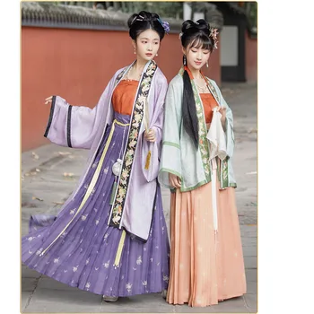ChongHuiHanTang Kiniška Stiliaus Gėlių Drugelis Siuvinėjimo Hanfu Suknelė Moterims Song Dinastijos Princesė Cosplay Kostiumas