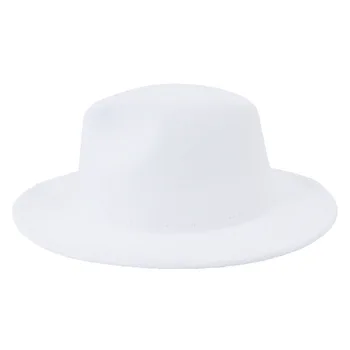 butas kraštais hat didelis kraštais skrybėlę rudens žiemos Britų seklių fedora hatmen moterų dvipusis spalvų atitikimo džiazo vilnos skrybėlę 4