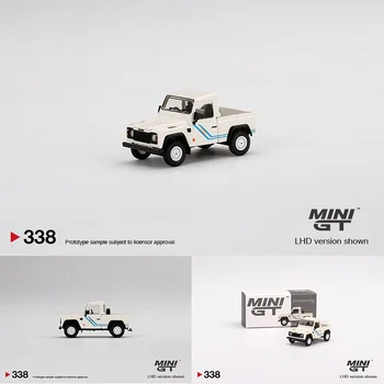 1:64 MINI GT Defender 90 Pikapas Lydinio Balta Diorama Surinkimo Automobilių Modeliai Miniatiūriniai Žaislai vaikams 338