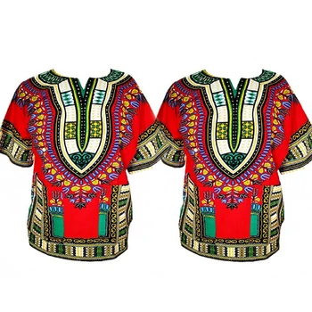 Dashiki Vyrai, Aukščiausio Etninio Stiliaus Geometrinis Vasaros Unisex Trumpas Rankovės Marškinėliai Kengūros Drabužiai Laisvi Afrikos Tradicinių kostiumų