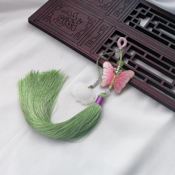 Kinijos siuvinėjimo drugelis sagtis slėgio atvartas cheongsam kutas pakabukas sagė Han Kinų drabužių priedai Lotus moteris 3